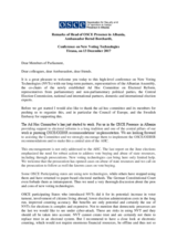 Remarks by Head of OSCE Presence in Albania at International High-Level Conference on New Voting Technologies