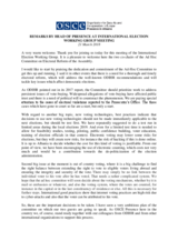 Remarks by Head of OSCE Presence in Albania at the International Election Working Group Meeting, 21 March 2018