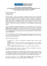 Fjala e Kryetarit të Prezencës së OSBE-së në Konferencën Parandalimi dhe Lufta kundër Ekstremizmit të Dhunshëm dhe Radikalizimit që çojnë në Terrorizëm në Burgje dhe në Shërbimin e Provës në Shqipëri