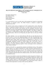 Head of Presence's remarks at 10th international conference on restorative justice