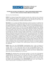 Interview with Head of the OSCE Presence in Albania, Albanian Public broadcaster, 5 October 2018.