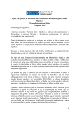 Fjala e Kryetarit të Prezencës në konferencën kombëtare për krimin mjedisor, 7 dhjetor 2018