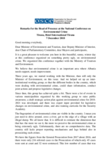 Head of Presence's remarks at National Conference on Environmental Crime, 7 December 2018