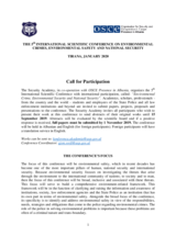 Call for papers: The 5th International Scientific Conference on Environmental Crimes, Environmental Safety and National Security