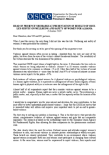 Head of Presence's remarks at presentation of results of OSCE-led survey on well-being and safety of women for Albania, 8 October 2019