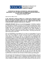 Head of Presence's interview with Voice of America, on electoral reform issues, 14 October 2019