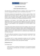 Call for applications - Youth Advisory Group