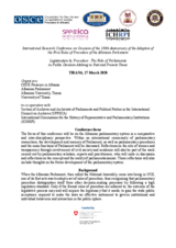 Call for research proposals – Conference on Role of Parliaments