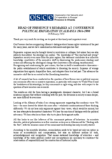 Head of Presence’s remarks at conference 'Political emigration 1944-1990', 19 February 2020