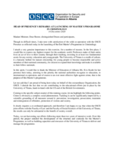 Head of Presence's remarks at launching of Master's Programme in Criminology, 14 December 2020