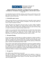 Head of Presence's remarks at international scientific conference "Extreme natural phenomena and security issues"