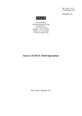 Survey of OSCE Field Operations Survey of OSCE Field Operations