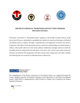 Informative Brochure on Master of Sciences in “Transitional Justice” Study Programme