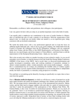 HEAD OF PRESENCE’S OPENING REMARKS AT 7th MEDIA DEVELOPMENT FORUM, 25 November 2021