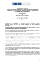 Opening Remarks of Head of Presence at International Conference "Enforced and involuntary disappearances in dictatorship and authoritarian past and contemporary settings"