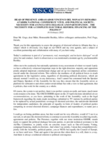 Head of Presence’s remarks at a conference on election matters, 16 February 2022