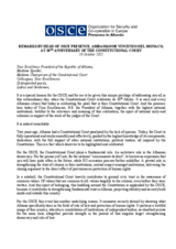 Remarks by the Head of OSCE Presence, Ambassador Vincenzo Del Monaco, at 30th anniversary of Albania’s Constitutional Court