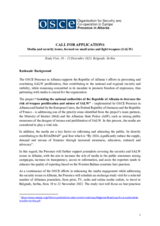 Open call for Albanian journalists