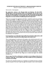 Interview with Head of Presence Ambassador Bruce Berton with Albania's public broadcaster