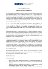 Call for applications - Youth Advisory Group