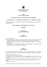 Law on Restitution and Compensation of Property of the Republic of Albania