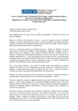 Fjala e Kryetarit të Prezencës së OSBE-së në Shqipëri në përurimin e projektit “Drejtësi pa Vonesa” në Gjykatën e Rrethit Gjyqësor Korçë