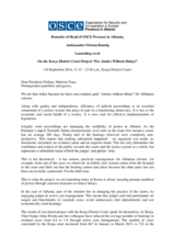 Head of Presence’s Remarks at the Launch of the Korça District Court Project “For Justice Without Delays”