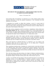 Remarks by the Head of OSCE Presence at Forum on Justice Reform in Albania, Durrës, 25 november 2015
