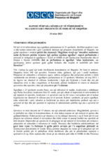 Raport përpara Këshillit të Përhershëm nga Kryetari i Prezencës së OSBE-së në Shqipëri, 31 tetor 2013