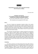 Commentary on OSCE-facilitated property draft law in Albania