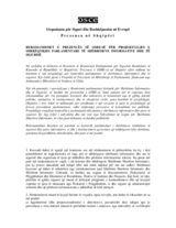 Rekomandimet e prezencës së OSBE-së për projektligjin e mbikëqyrjes parlamentare të shërbimeve informative dhe të sigurisë