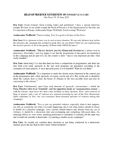 Transcript of interview with Head of Presence on Ora News TV , 10 June 2013