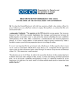 Head of Presence's remarks about Central Election Commission, 30 April 2013