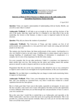 Interview of the Head of Presence given to Students Radio, Department of Journalism, University of Tirana, 15 April 2013