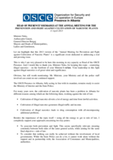 Head of Presence remarks at a meeting on cultivation of narcotic plants, 11 April 2013