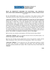 Head of Presence's doorstep interview on electoral and political situation