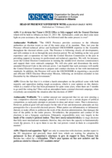 Head of Presence's interview with Albanian Daily News newspaper, 8 February 2013