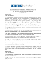 Head of Presence's remarks at the inaguration of electronic monitoring room of offenders, 20 November 2012