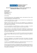 Head of Presence's Remarks at Graduation Ceremony of Magistrates' School, 14 November 2012