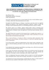 Remarks by the Head of Presence at an international conference on decentralization