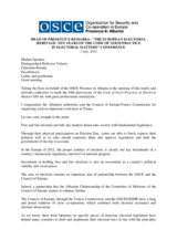 Head of Presence's remarks at a conference on European electoral heritage