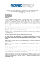 Fjala e Kreut të Prezencës - Tryeza e "Forumit Civil 2010" për çështjet zgjedhore, 29 qershor 2012