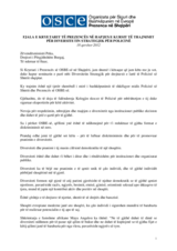 Fjala e Kryetarit të Prezencës në Hapjen e Kursit të Trajnimit për Diversitetin Strategjik për Policinë,  18 qershor 2012 