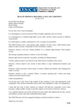 Head of Presence remarks at a campaign against domestic violence, 20 June 2012