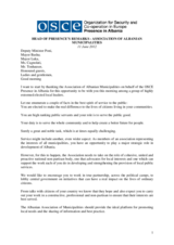 Head of Presence's remarks at a meeting of the Association of Albanian Municipalities, 11 June 2012