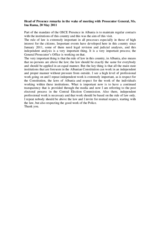 Remarks by Head of Presence, Ambassador Eugen Wollfarth, to the media following meeting with Prosecutor General, 20 May 2011