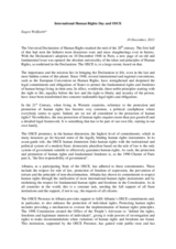 International Human Rights Day and the OSCE - An article by Ambassador Eugen Wollfarth, 10 December 2011