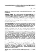 Remarks by Head of Presence, Ambassador Eugen Wollfarth, to the media in visit to Fier, 2 March 2011