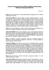 Komente të Kryetarit të Prezencës, Ambasadorit Eugen Wollfarth, para medias gjatë vizitës në Fier, 2 Mars 2011