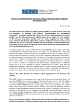 Interview with the Head of OSCE Presence in Albania, Ambassador Eugen Wollfarth, Deutsche Welle, 22 March 2012